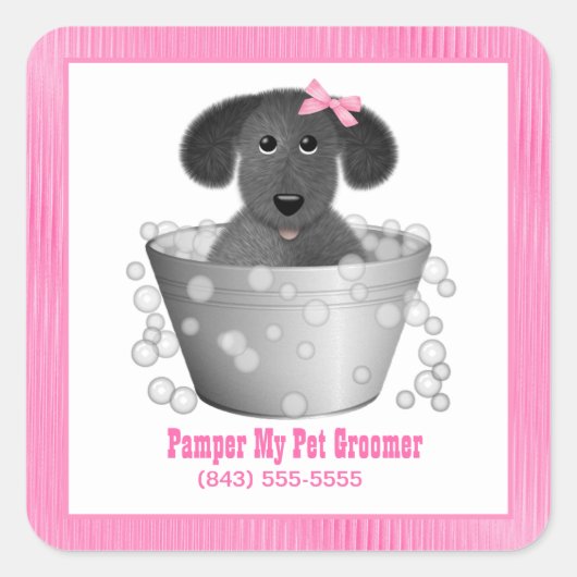 Dog Bath Groomer Business Stickers (Vorderseite)