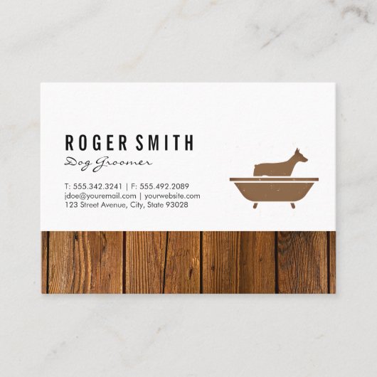 Dog Bath und Holzschnitt Visitenkarte (Vorderseite)