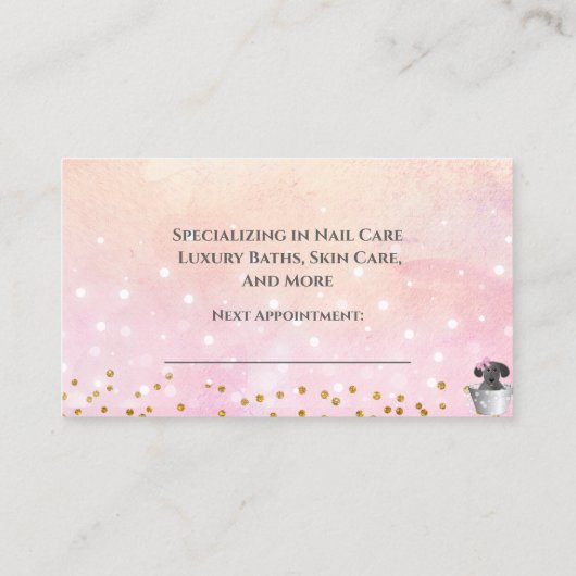 Dog Bathing Grooming Pet Termin Karte (Rückseite)