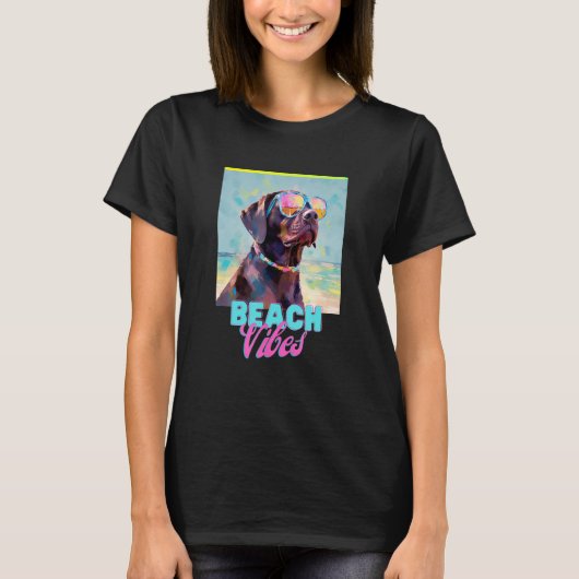 Dog Beach T Shirt Niedlich Labrador Eigentümer T-S (Vorderseite)