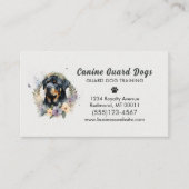 Dog Behavior Training Pet Service Floral Visitenkarte (Vorderseite)