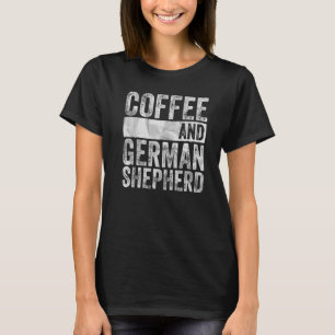 Dog Bekleidung Haustierkaffee und deutscher Hirte T-Shirt
