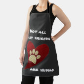 Dog Best Friend Red Heart Gold Paw Print Pet Schürze (InSitu)