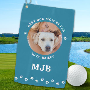 DOG Beste MAMA nach Par Personalisiert Pet Foto Golfhandtuch