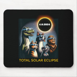 Dog Bigfoot Eclipse Gles Total Solar Eclipse 2024 Mousepad