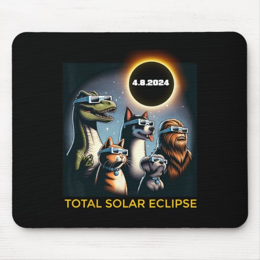Dog Bigfoot Eclipse Gles Total Solar Eclipse 2024 Mousepad (Vorne)