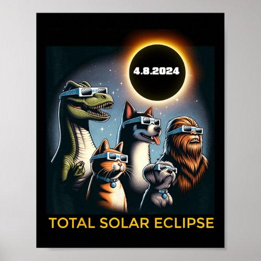 Dog Bigfoot Eclipse Gles Total Solar Eclipse 2024 Poster (Vorne)