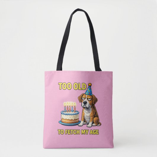 Dog Birthday Cake Funny Quote Tote Bag Tasche (Vorderseite)