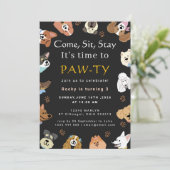 Dog Birthday Party Einladung (Stehend Vorderseite)