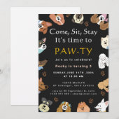 Dog Birthday Party Einladung (Vorne/Hinten)