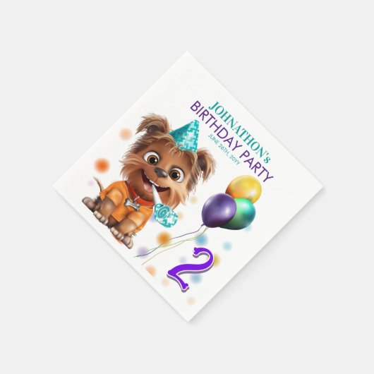 Dog Birthday Party Serviette (Ecke)