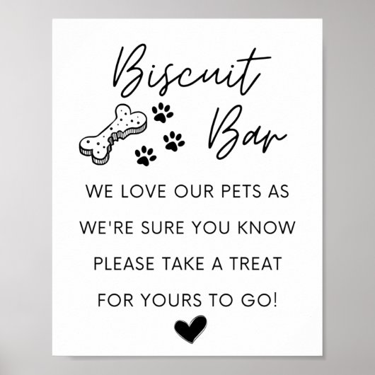 Dog Biscuit Bar | Hochzeitszeichen | Gastgeschenk Poster (Vorne)