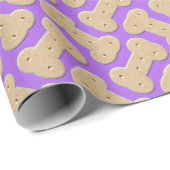 Dog Biscuit Knochen Muster Lila Geschenkpapier (Rolleneckpunkt)