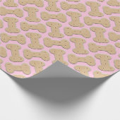 Dog Biscuit Knochen Muster rosa Geschenkpapier (Ecke)