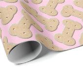 Dog Biscuit Knochen Muster rosa Geschenkpapier (Rolleneckpunkt)