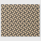 Dog Biscuit Knochen Muster Schwarz Geschenkpapier (Flach)