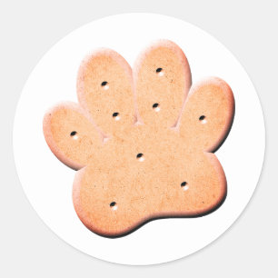 Dog Biscuit Pawprint Art Runder Aufkleber