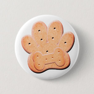 Dog Biscuit Pawprint und Knochenkunst Button