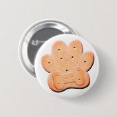 Dog Biscuit Pawprint und Knochenkunst Button (Vorne & Hinten)