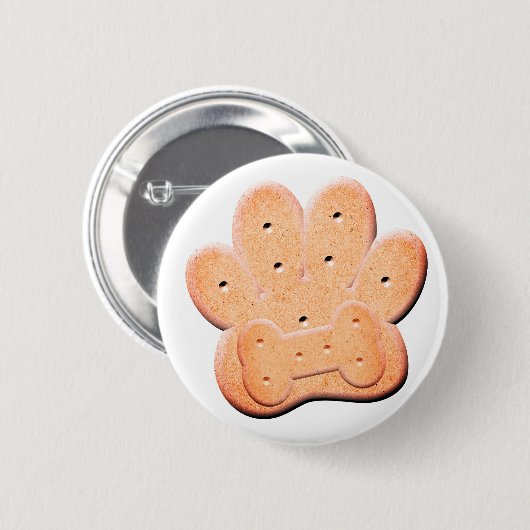 Dog Biscuit Pawprint und Knochenkunst Button (Vorne & Hinten)