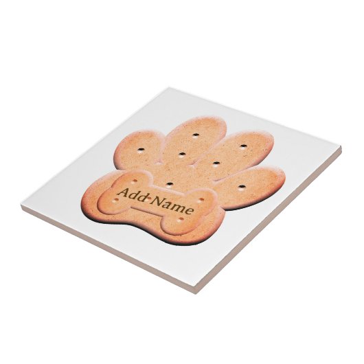 Dog Biscuit Pawprint und Knochenkunst Fliese (Seite)
