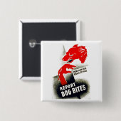 Dog Bites melden Button (Vorne & Hinten)
