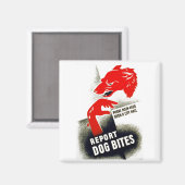 Dog Bites melden Magnet (Vorderseite/Rückseite)