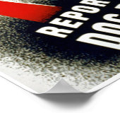 Dog Bites melden Poster (Ecke)