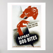 Dog Bites Vintag WPA Poster (Vorne)