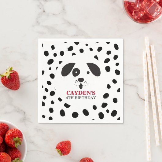 Dog Black Spot Dalmatiner Geburtstag Serviette (Beispiel)