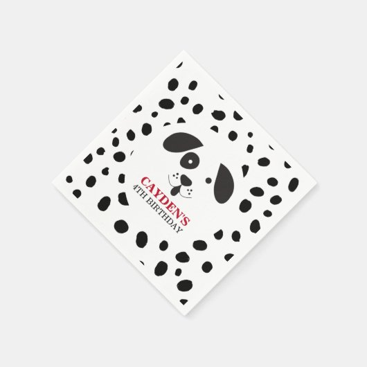 Dog Black Spot Dalmatiner Geburtstag Serviette (Ecke)