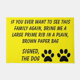 Dog Blackmail Gelbe Doormat Fußmatte
