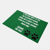 Dog Blackmail Green Doormat Fußmatte (Schrägansicht)