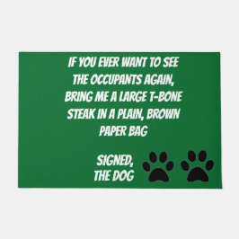 Dog Blackmail Green Doormat Fußmatte