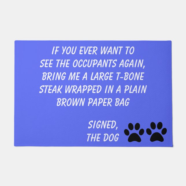 Dog Blackmail Periwinkle Doormat Fußmatte (Vorderseite)
