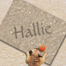 Dog Blanket - Brown Botanical, Personalized