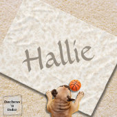Dog Blanket - Ivory Botanical, Personalized Fleecedecke