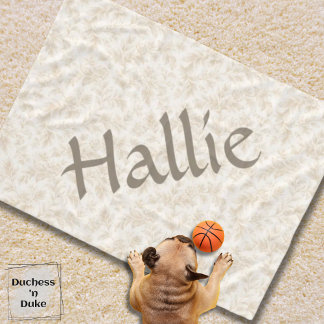 Dog Blanket - Ivory Botanical, Personalized Fleecedecke