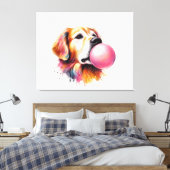 Dog-Blasen-Blase Leinwanddruck (Insitu (Schlafzimmer))