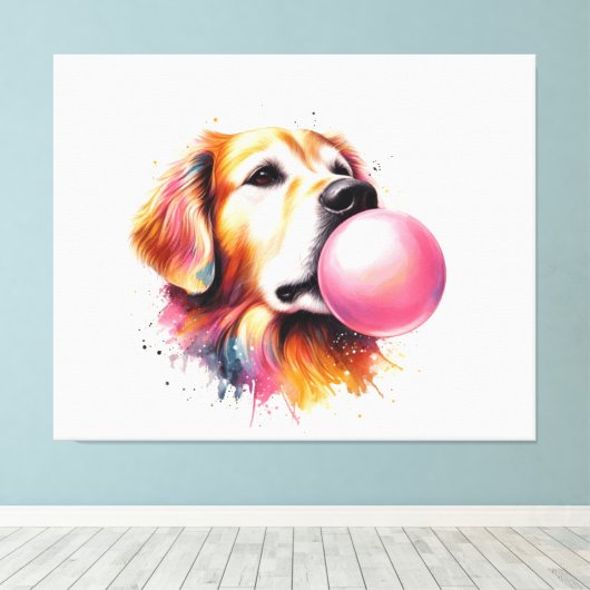 Dog-Blasen-Blase Leinwanddruck (Insitu (Holzboden))