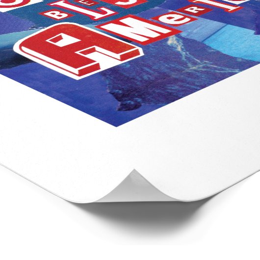 Dog Bless America Print Poster (Ecke)