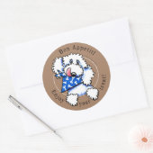 Dog Bon Appetit! Haustiere Leckereien Labels Taupe Runder Aufkleber (Umschlag)