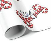 Dog Bone Candy Canes Geschenkpapier (Rolleneckpunkt)