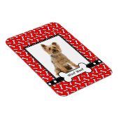 Dog Bone Custom Puppy Portrait Frame Magnet (Rechte Seite)