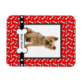 Dog Bone Custom Puppy Portrait Frame Magnet (Horizontal)