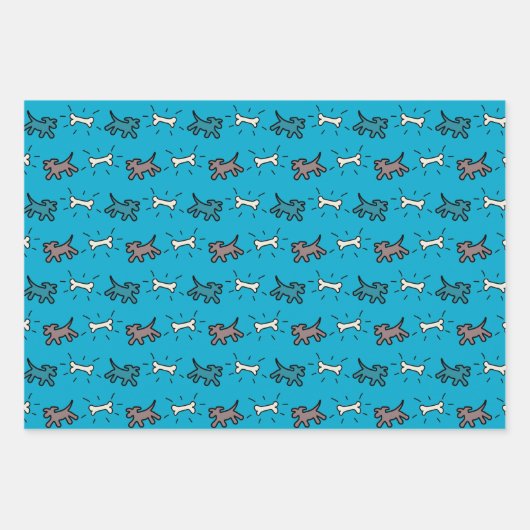 Dog Bone Graffiti Style 3 Muster WPS3 Geschenkpapier Set (Vorderseite 3)