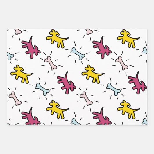 Dog Bone Graffiti Style 3 Muster WPS3 Geschenkpapier Set (Vorderseite 2)