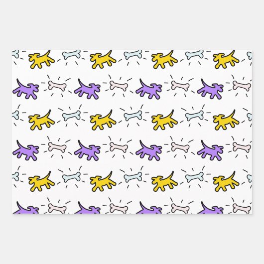 Dog Bone Graffiti Style 3 Muster WPS3 Geschenkpapier Set (Vorderseite)