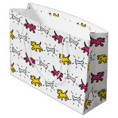 Dog Bone Graffiti Style Auswahl Farbe L Geschenkta Große Geschenktüte (Rückseite Schrägansicht)
