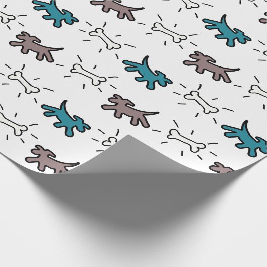 Dog Bone Graffiti Style Auswählen Farbe Wrapping W Geschenkpapier (Ecke)